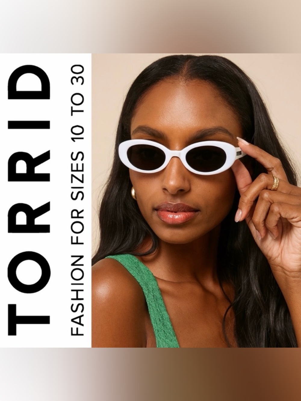 Torrid Classic White Retro Oval Tinted Sunglasses, NWT!